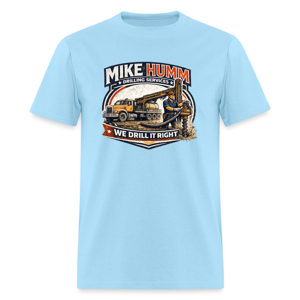 Mike Humm Drilling Service T-Shirt Color: Powder BLue