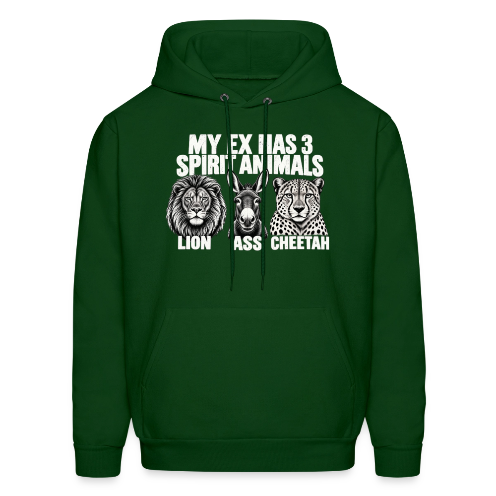 My Ex Has Three Spirit Animals Hoodie - forest green