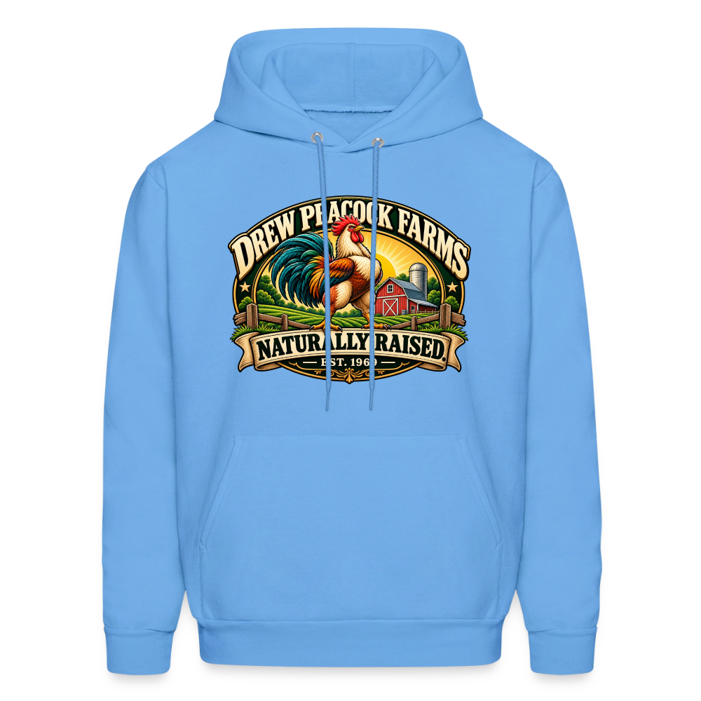 Drew Peacock Farms Hoodie Color: Carolina Blue