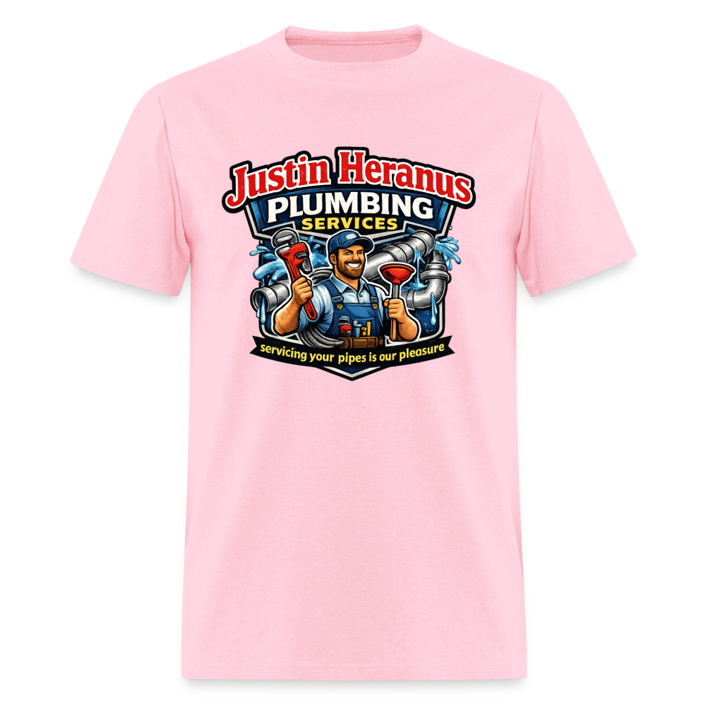 Justin Heranus Plumbing Funny T-Shirt - pink
