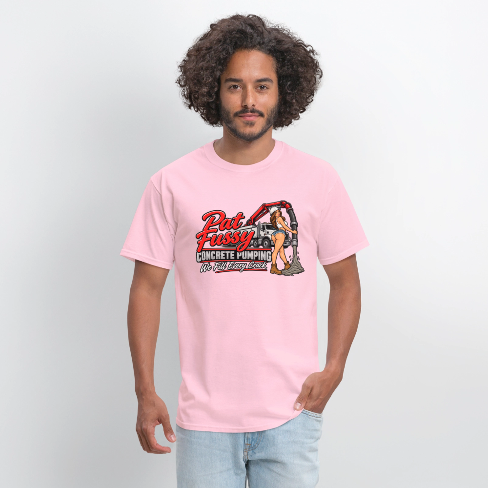 Pat Fussy Concrete Pumping Funny Adult T-Shirt Color: Rock