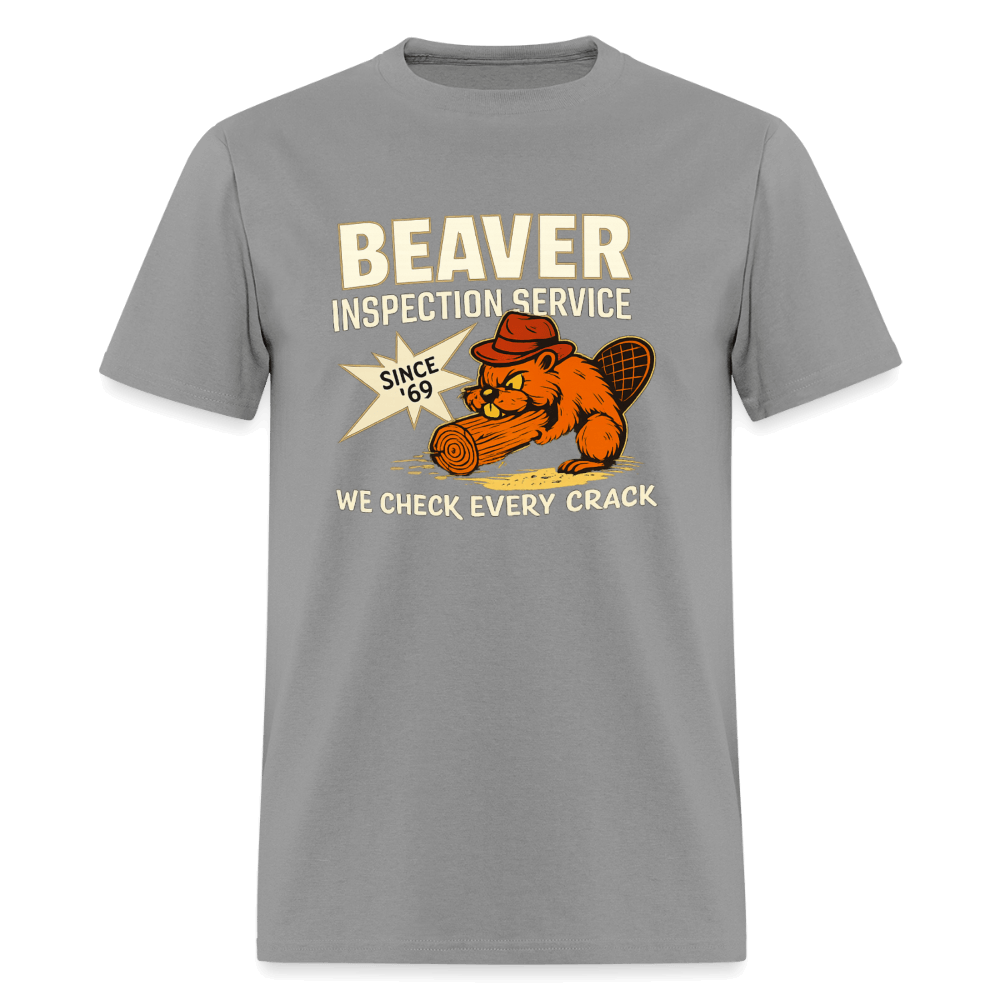 Beaver Inspection Service Funny Adult Humor T-Shirt Color: Rock