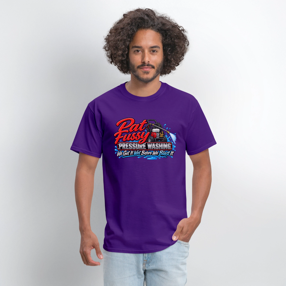 Pat Fussy Pressure Washing Funny Adult T-Shirt Color: Heather Black