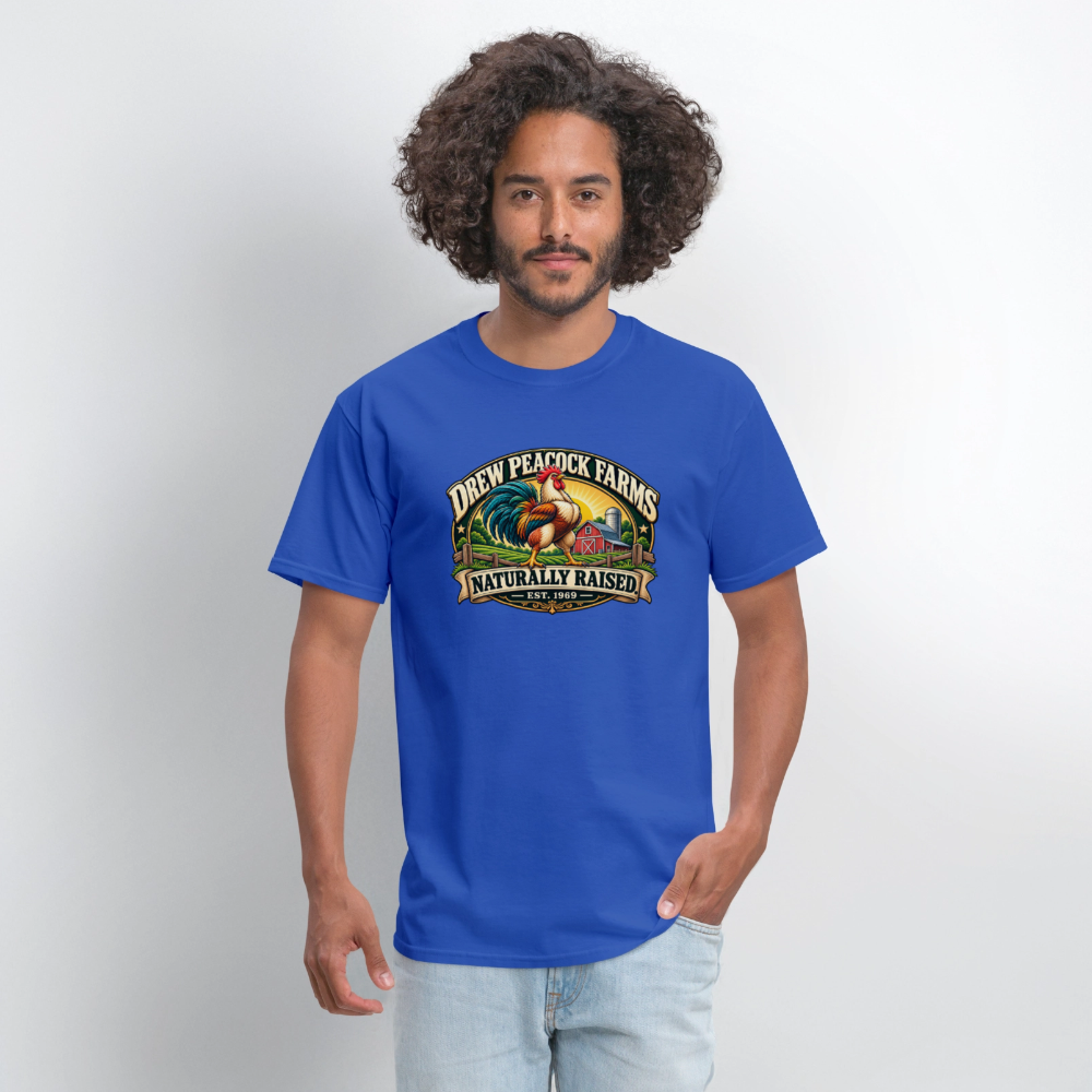 Drew Peacock Farms T-Shirt - royal blue