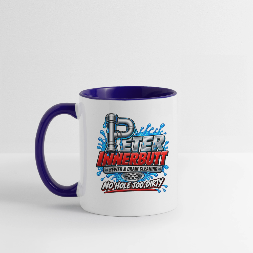 Peter Innerbutt No Hole Too Dirty Funny Adult Humor Coffee Mug Color: white/black