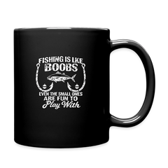 Fishing Is Like Boobs Black Coffee Mug