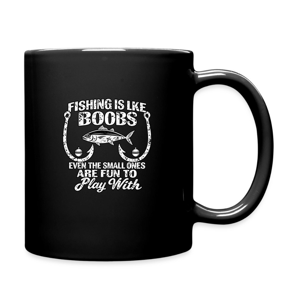 Fishing Is Like Boobs Black Coffee Mug Color: Black