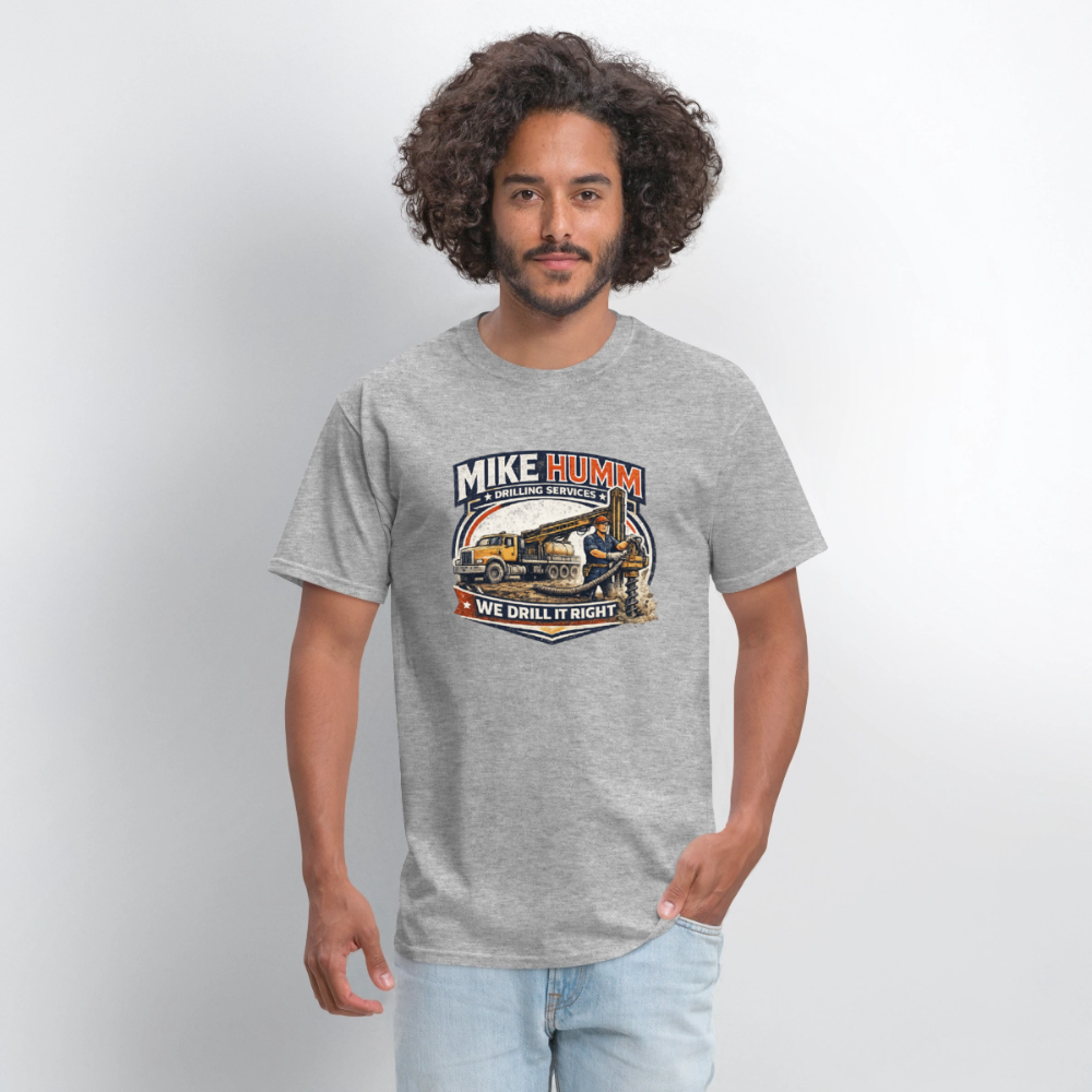 Mike Humm Drilling Service T-Shirt - heather gray