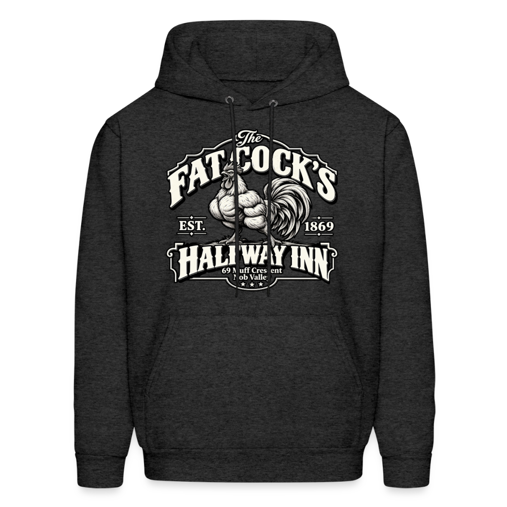 Fat Cock’s Halfway Inn Hoodie Color: Charcoal Grey