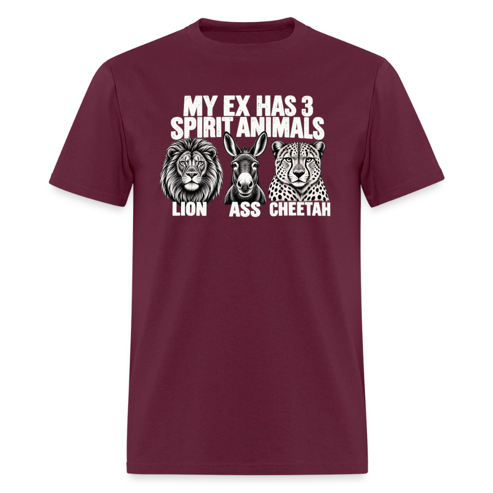 My Ex Has Three Spirit Animals T-Shirt - burgundy