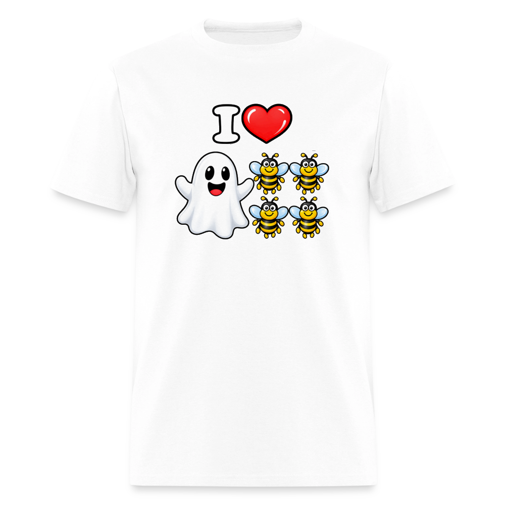 I Heart Boo Bees Funny Halloween T-Shirt Color: White