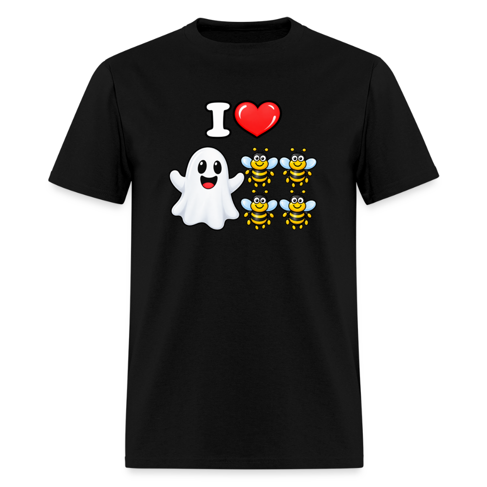 I Heart Boo Bees Funny Halloween T-Shirt Color: Black