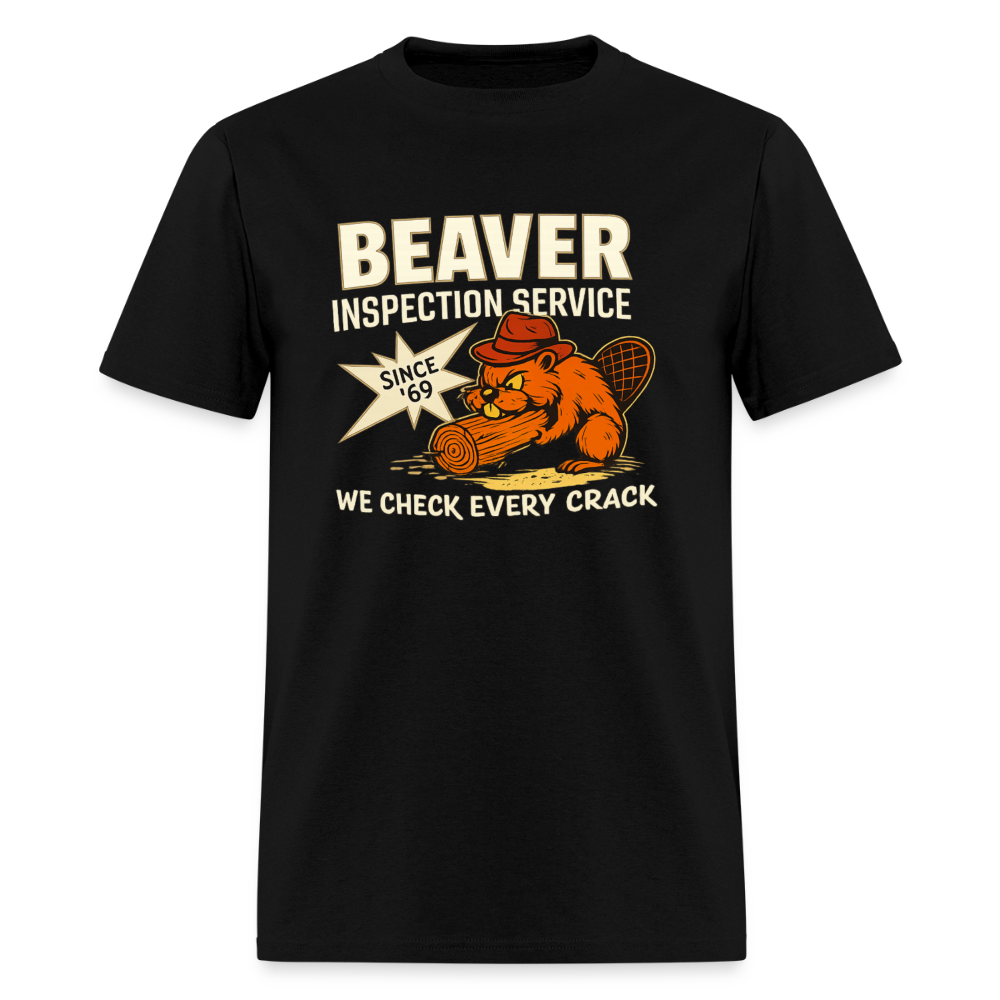 Beaver Inspection Service Funny Adult Humor T-Shirt Color: Black