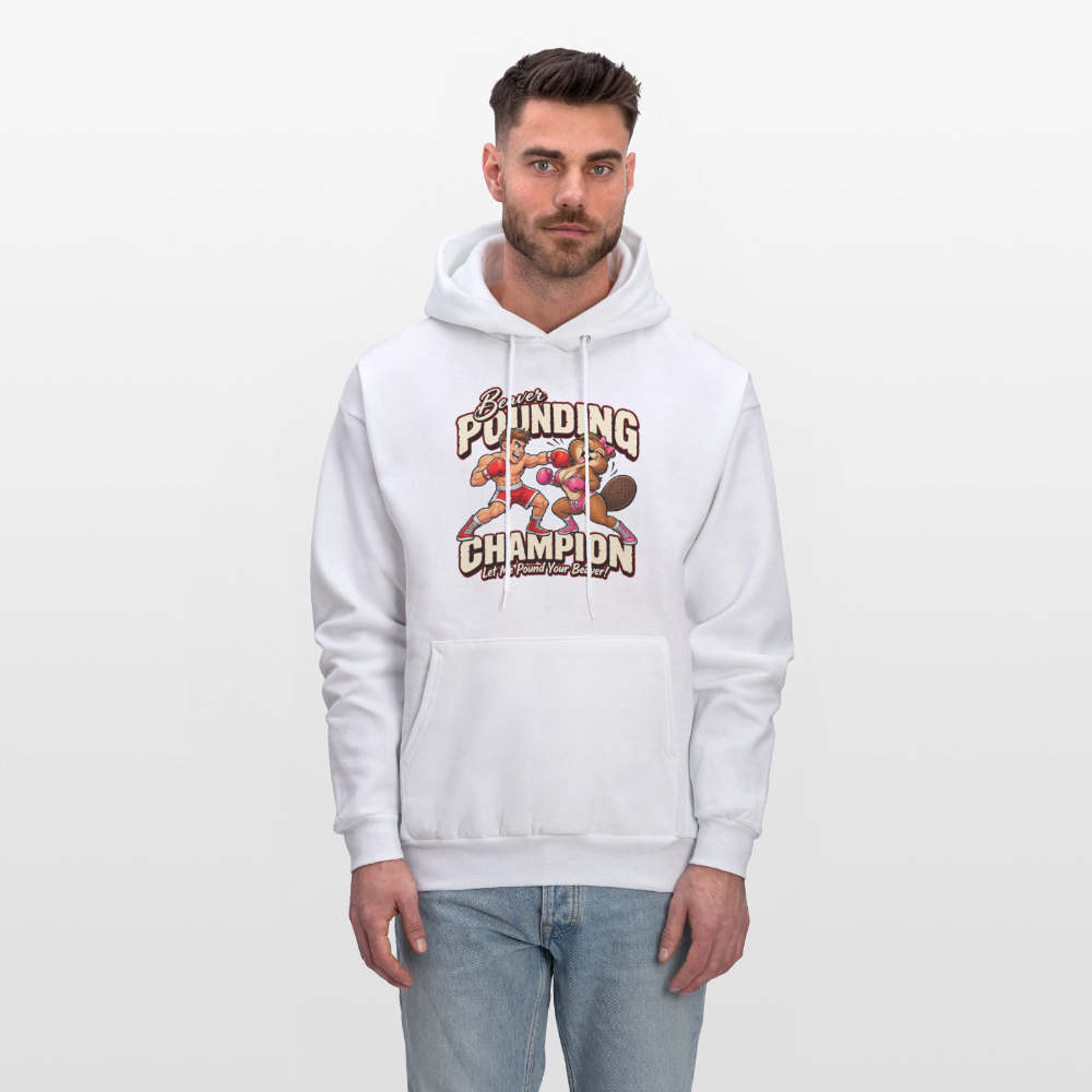 Beaver Pounding Champion Hoodie - white
