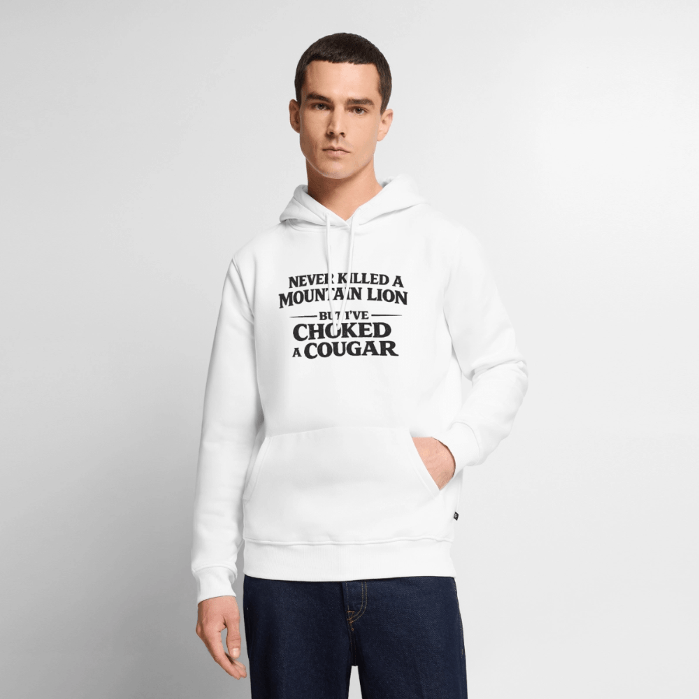 Never Killed A Mountain Lion But I've Choked A Cougar Premium Hoodie Color: White