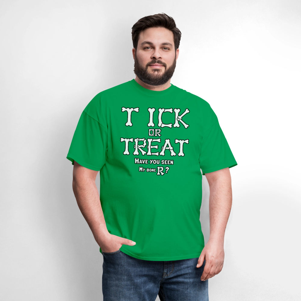 Tick or Treat Have You Seen My Bone R? Halloween T-Shirt Color: Black