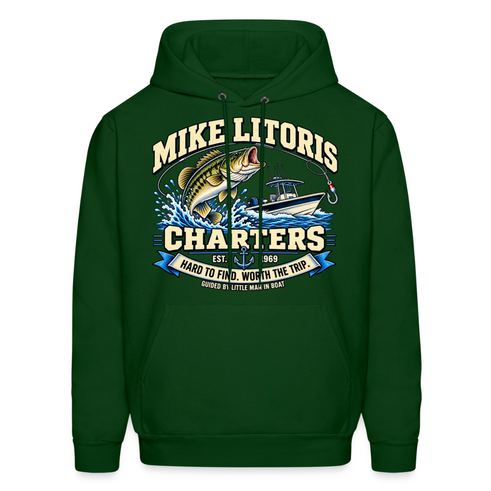 Mike Litoris Fishing Charters Hoodie Color: Forest Green