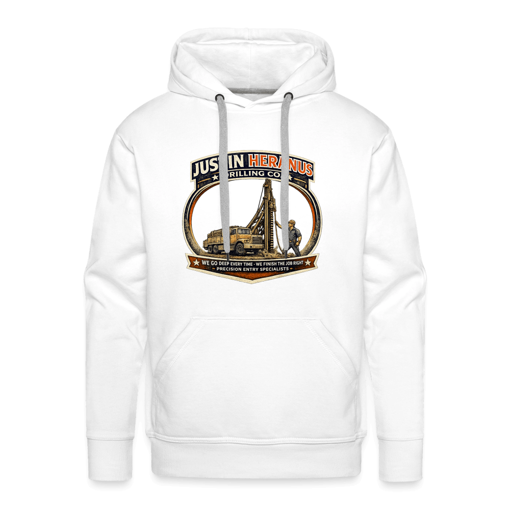 Justin Heranus Drilling Company Premium Hoodie Color: White