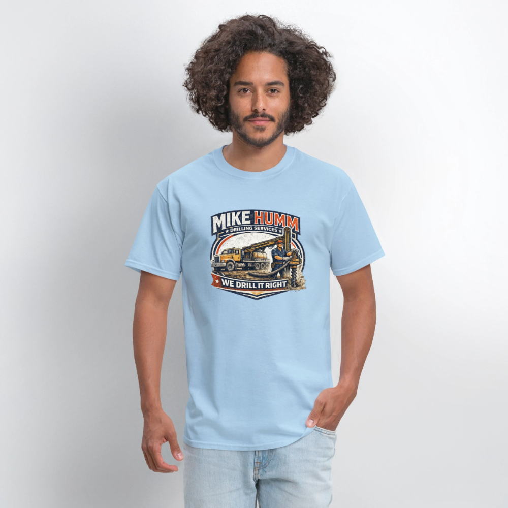 Mike Humm Drilling Service T-Shirt - powder blue