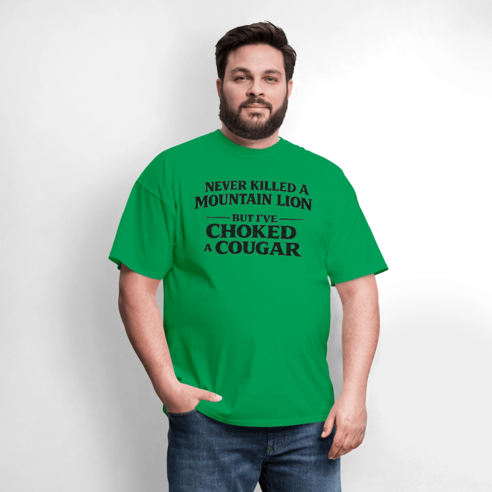 Never Killed A Mountain Lion But I've Choked A Cougar T-Shirt Color: Rock