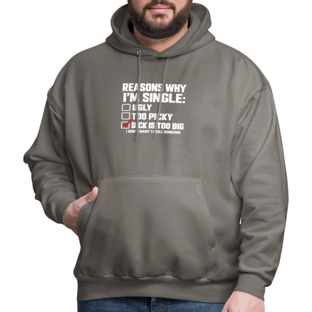 Reasons Why I'm Single Funny Adult Humor Hoodie – Dirty Joke Graphic Color: Black