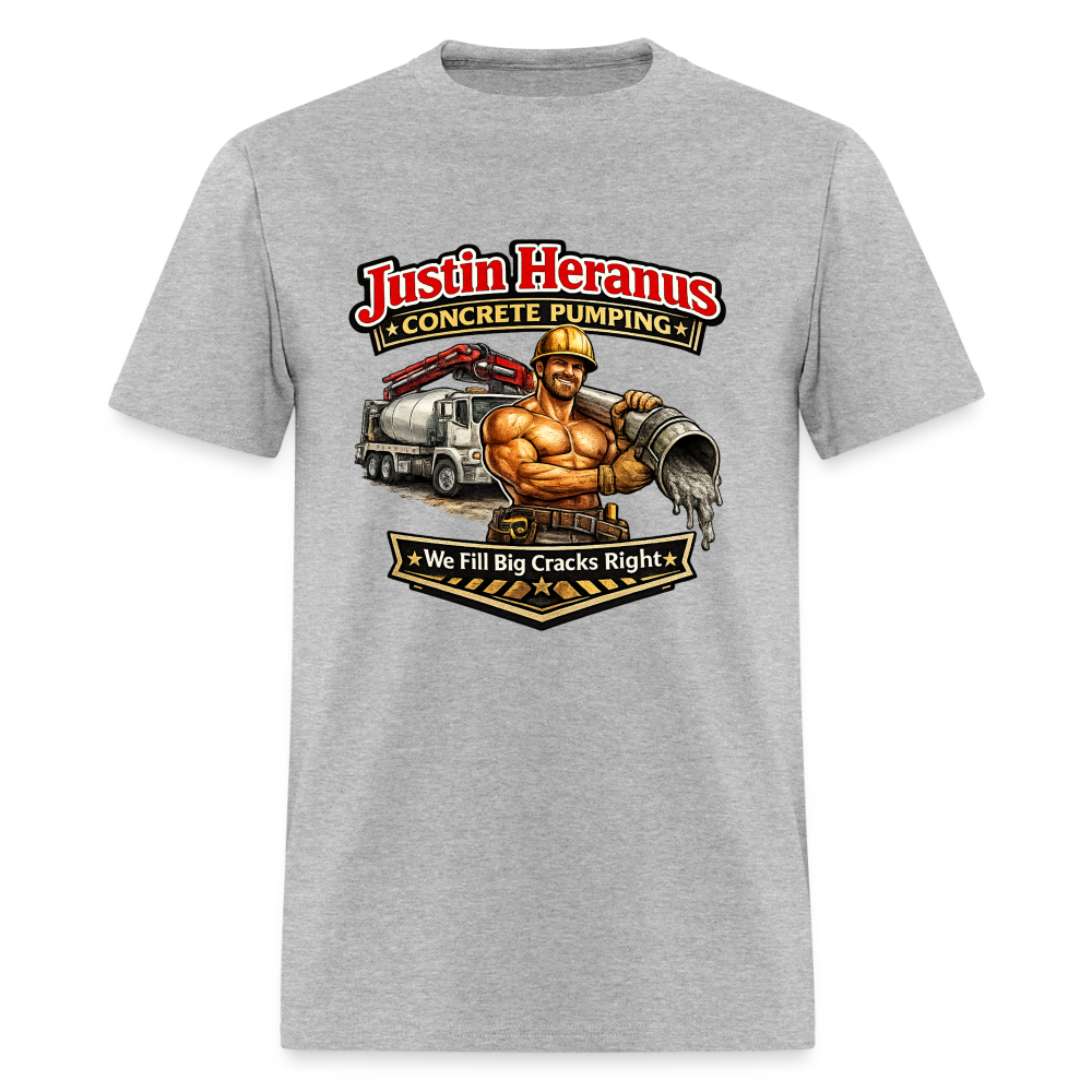 Justin Heranus Concrete Pumping T-Shirt - heather gray