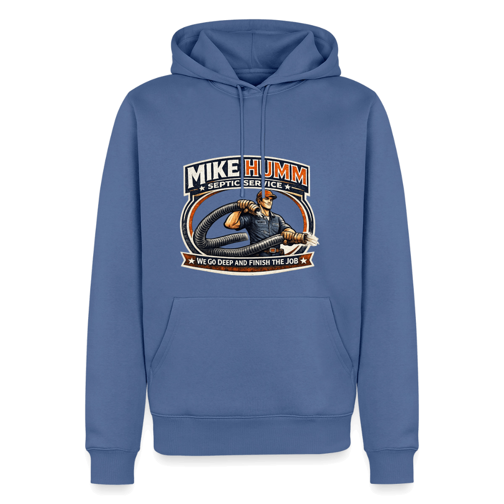 Mike Humm Septic Service Premium Hoodie Color: Stone Blue