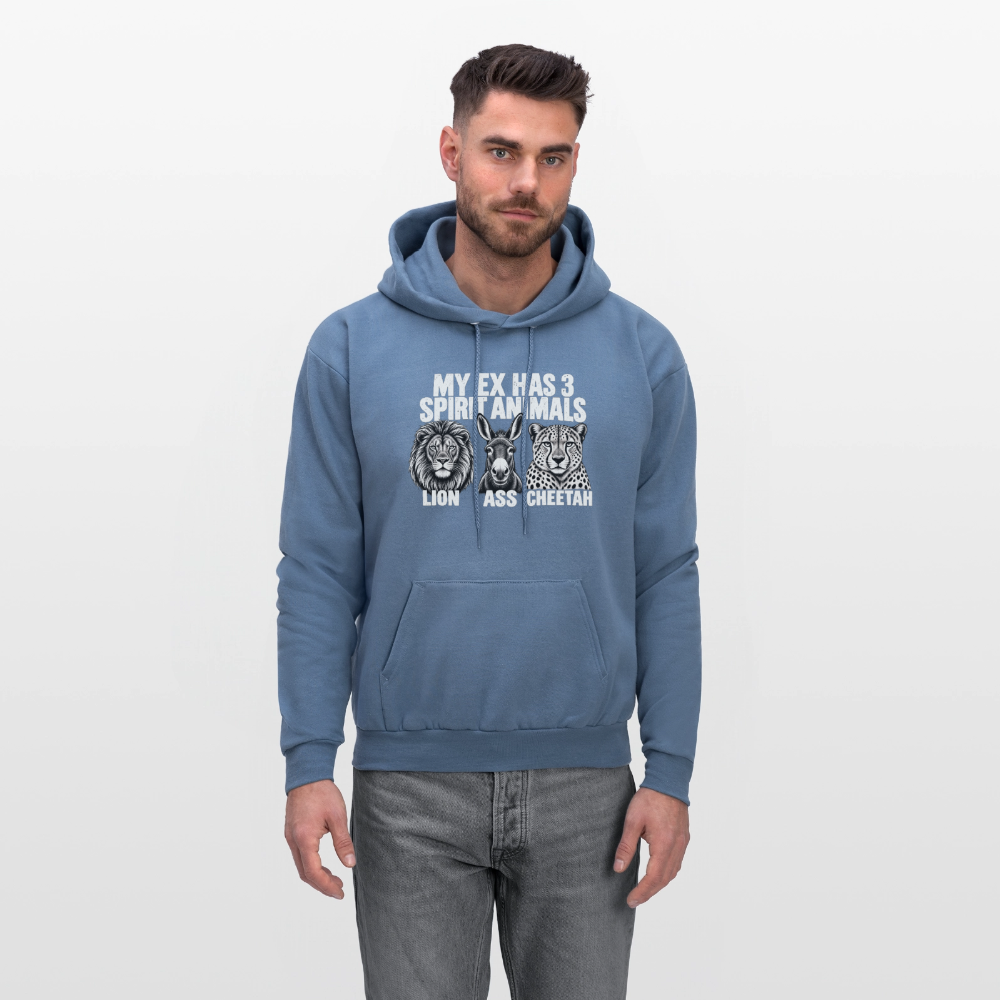 My Ex Has Three Spirit Animals Hoodie - denim blue