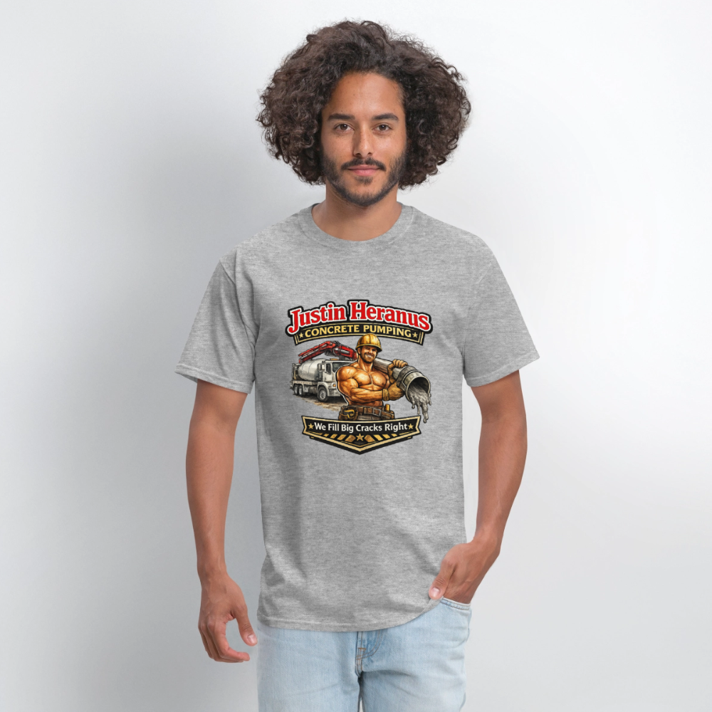 Justin Heranus Concrete Pumping T-Shirt - heather gray