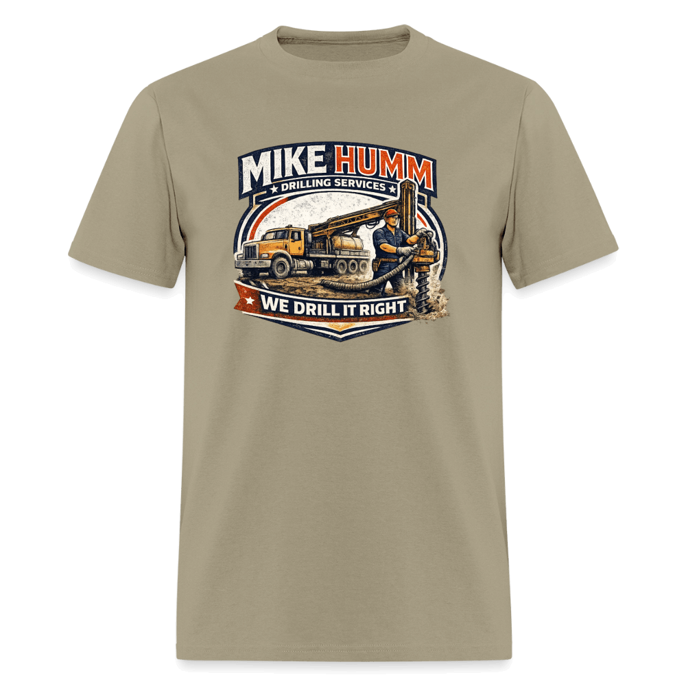 Mike Humm Drilling Service T-Shirt Color: Khaki