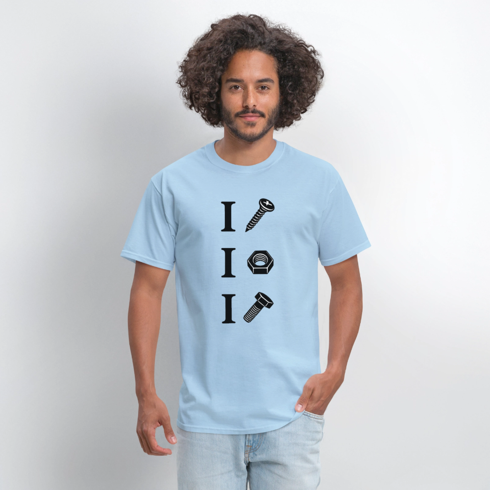 I Screw I Nut I Bolt T-Shirt - powder blue