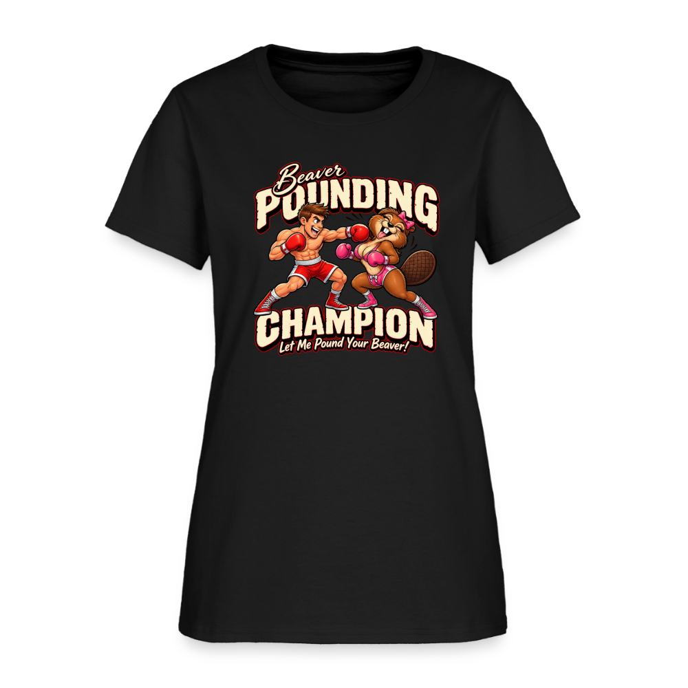 Beaver Pounding Champion Women's T-Shirt - black