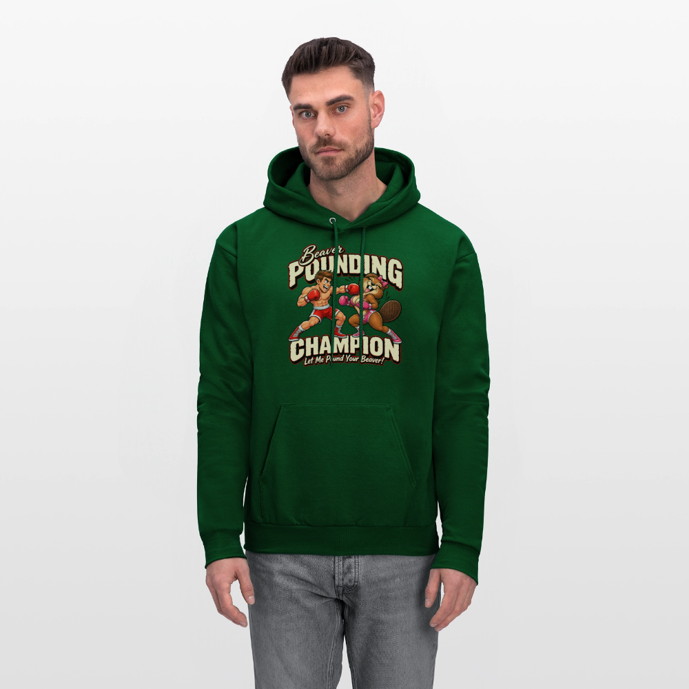 Beaver Pounding Champion Hoodie - forest green