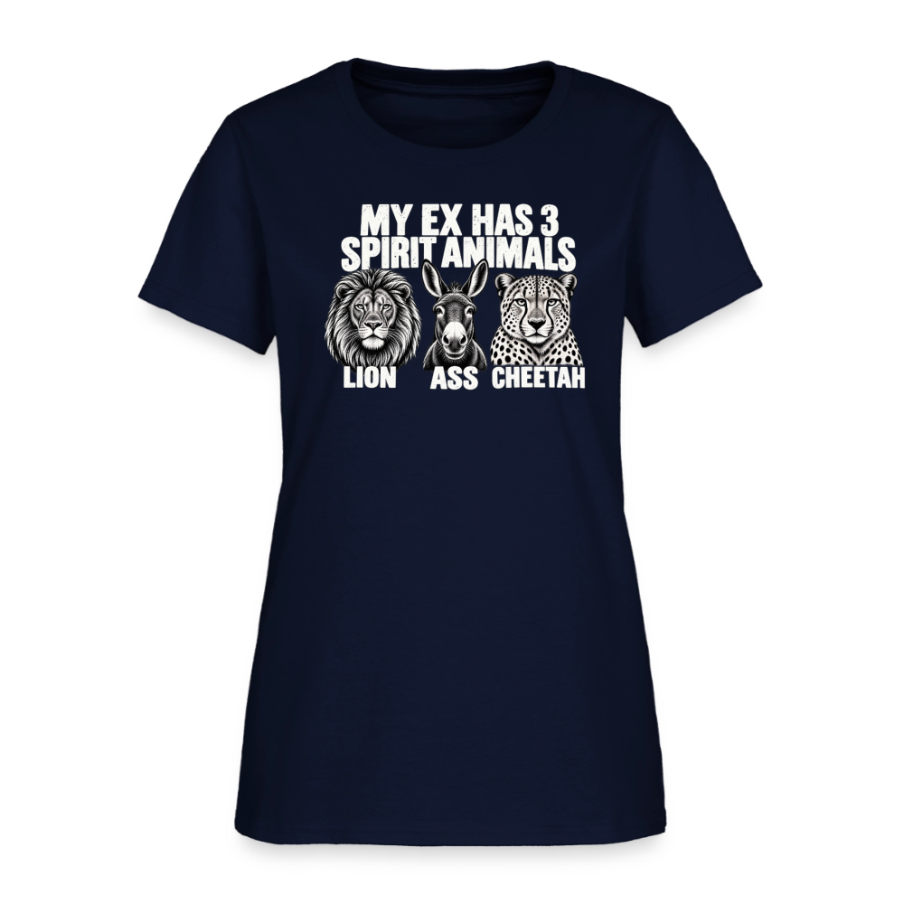 My Ex Has Three Spirit Animals Women’s T-Shirt - navy