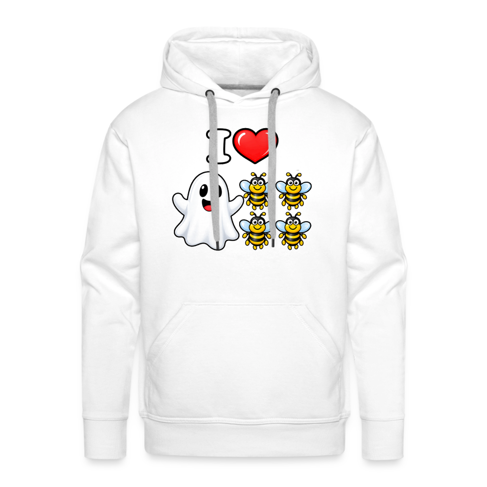 I Heart Boo Bees Funny Halloween Premium Hoodie Color: White