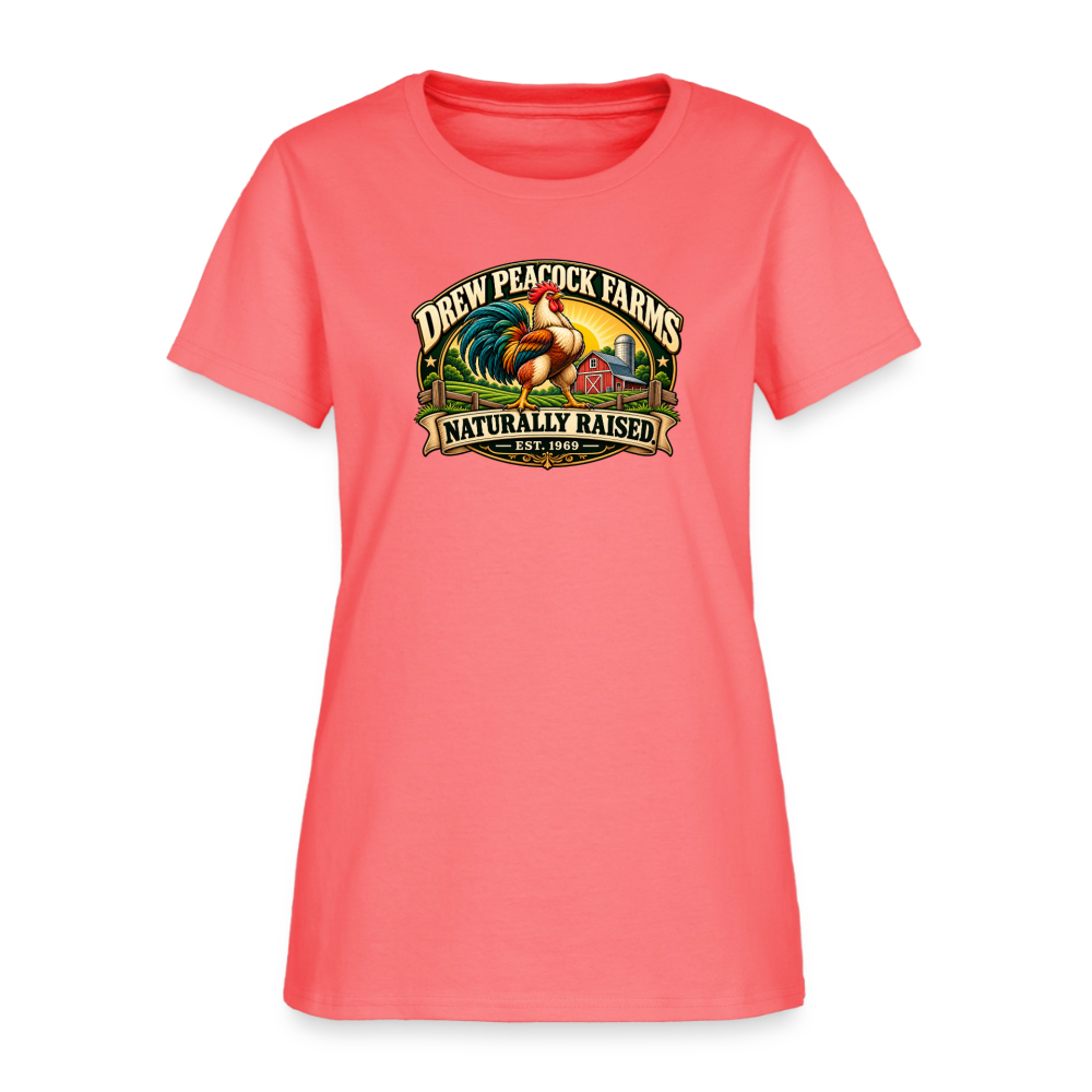 Drew Peacock Farms Women's T-Shirt - coral