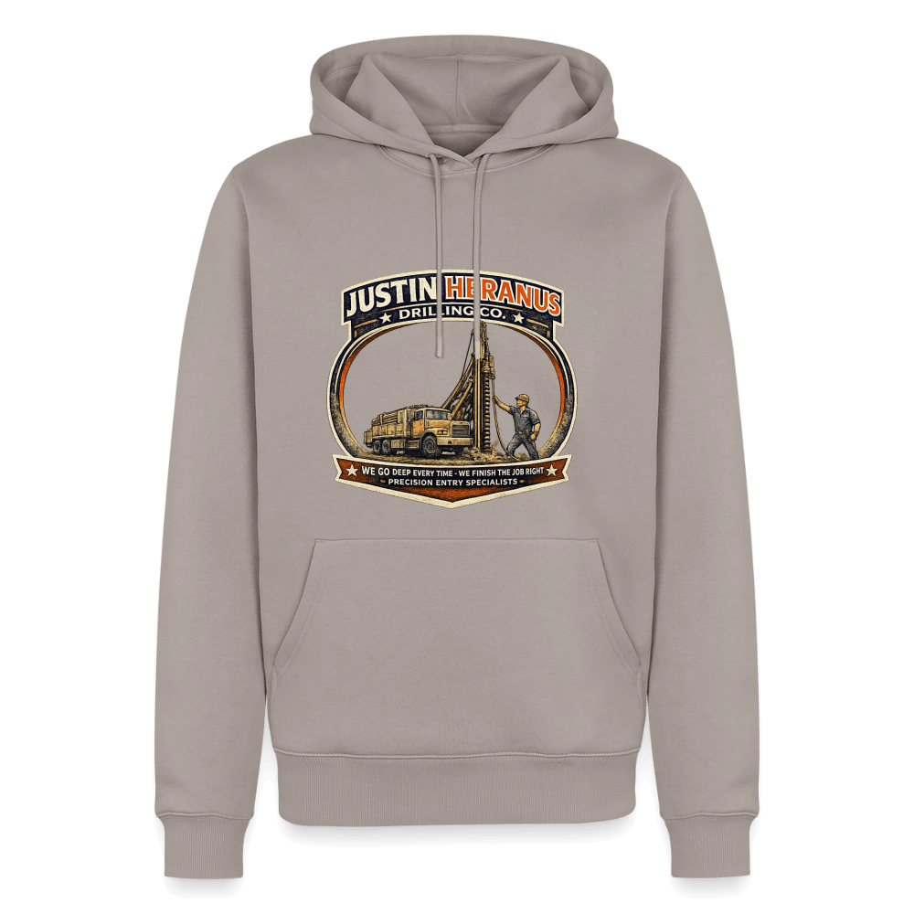 Justin Heranus Drilling Company Premium Hoodie Color: Taupe