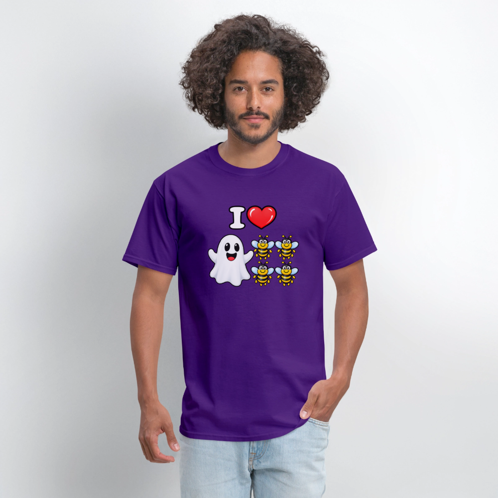 I Heart Boo Bees Funny Halloween T-Shirt Color: Navy
