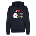 I Heart Boo Bees Funny Halloween Premium Hoodie Color: Navy