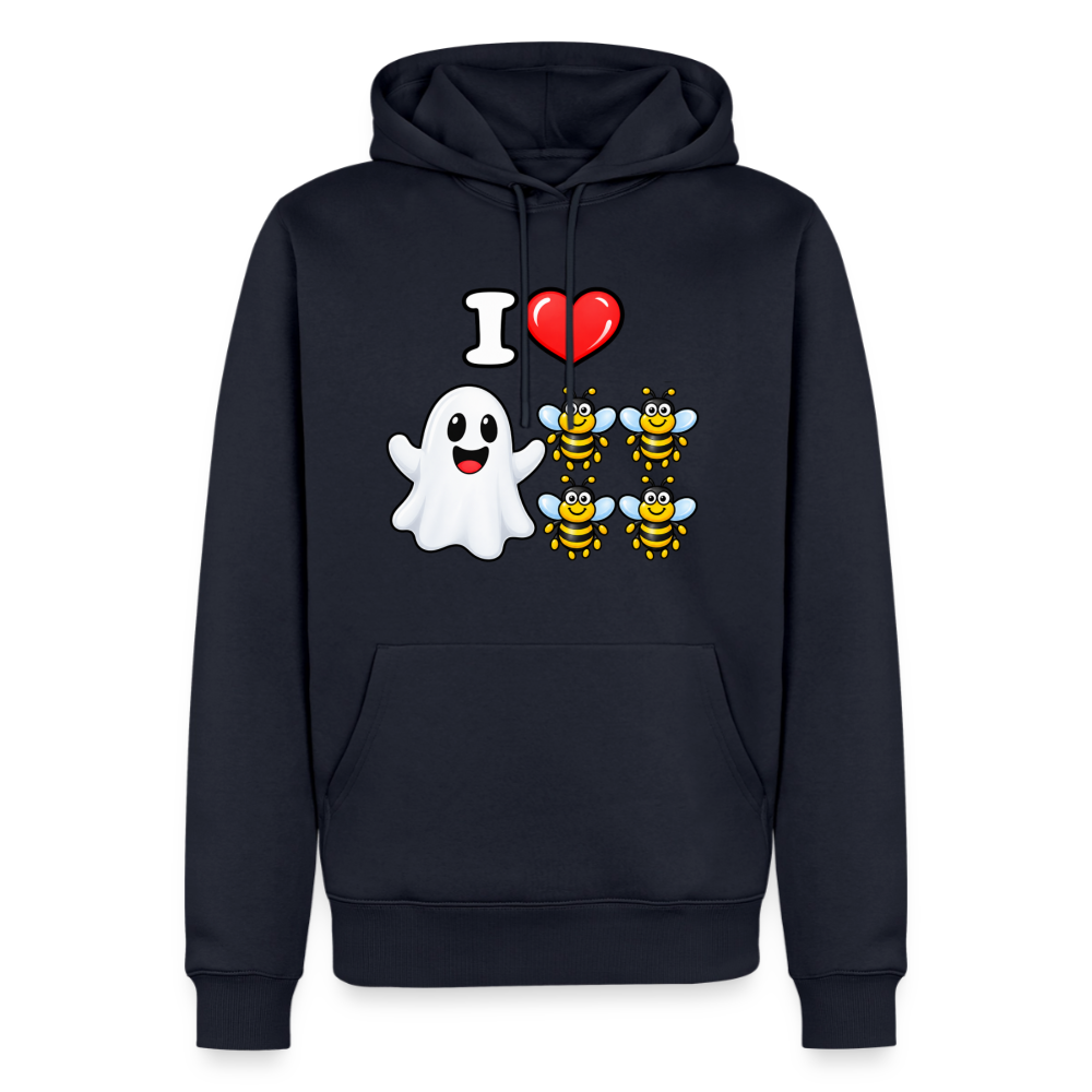 I Heart Boo Bees Funny Halloween Premium Hoodie Color: Navy