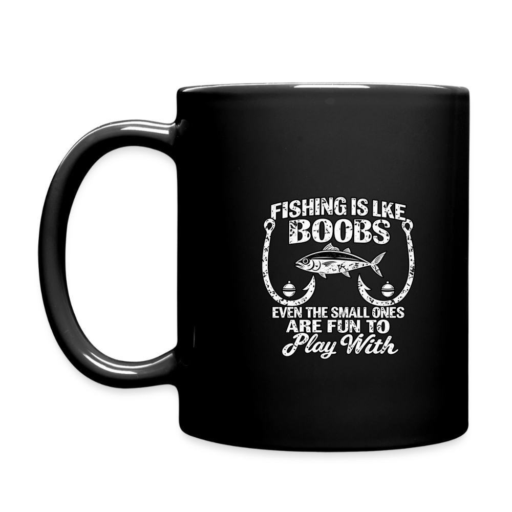 Fishing Is Like Boobs Black Coffee Mug Color: Black