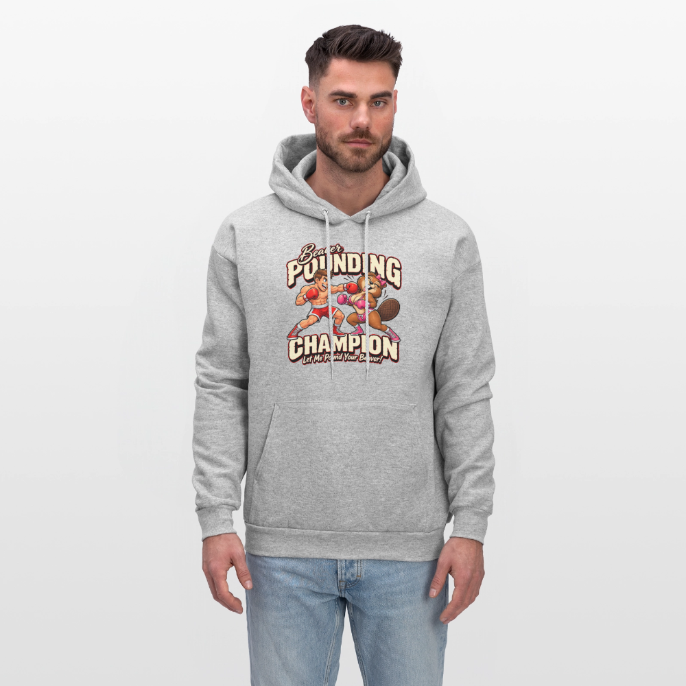 Beaver Pounding Champion Hoodie - heather gray