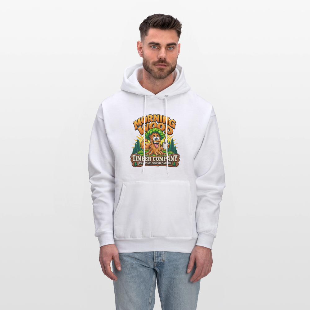 Morning Wood Timber Company – Funny Adult Humor Hoodie - white
