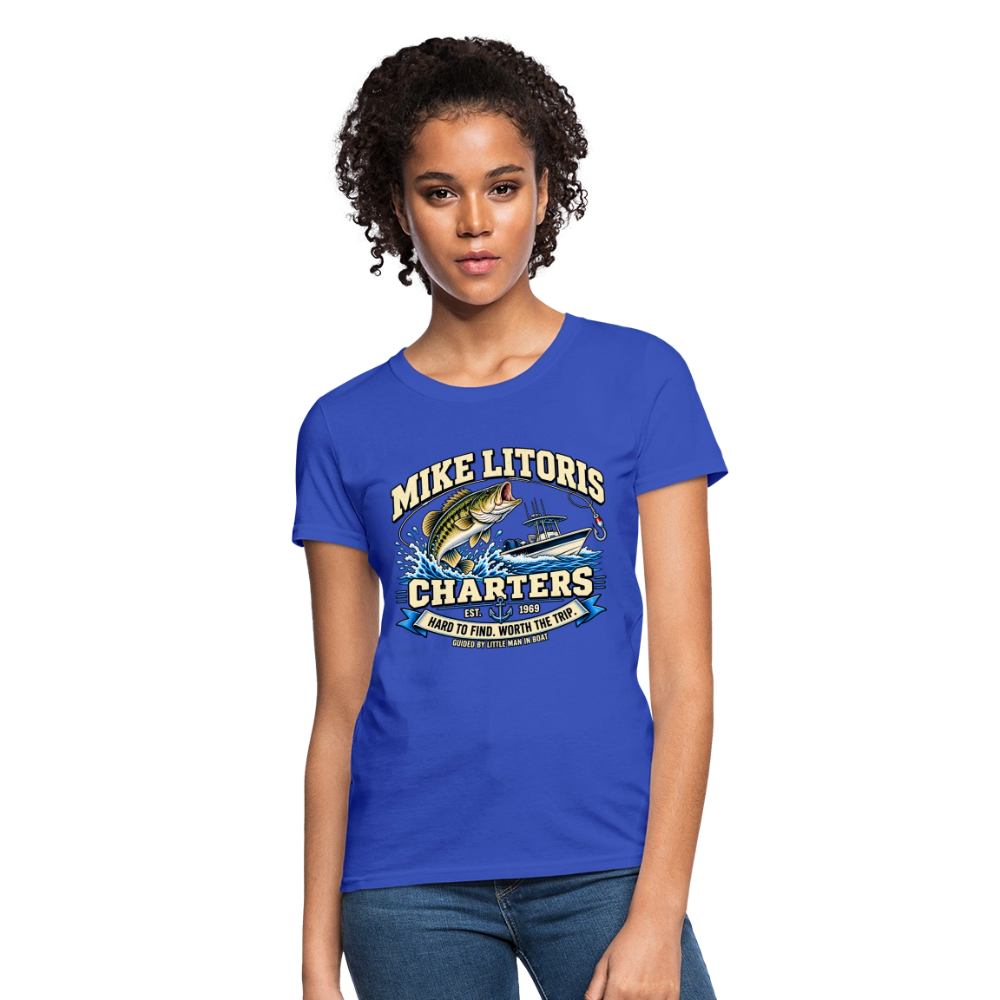 Mike Litoris Fishing Charters Women’s T-Shirt Color: Black