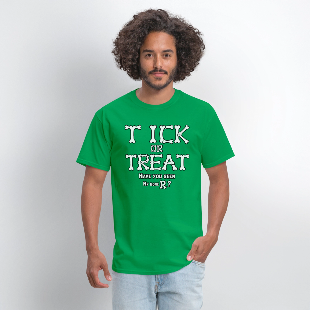 Tick or Treat Have You Seen My Bone R? Halloween T-Shirt Color: Black