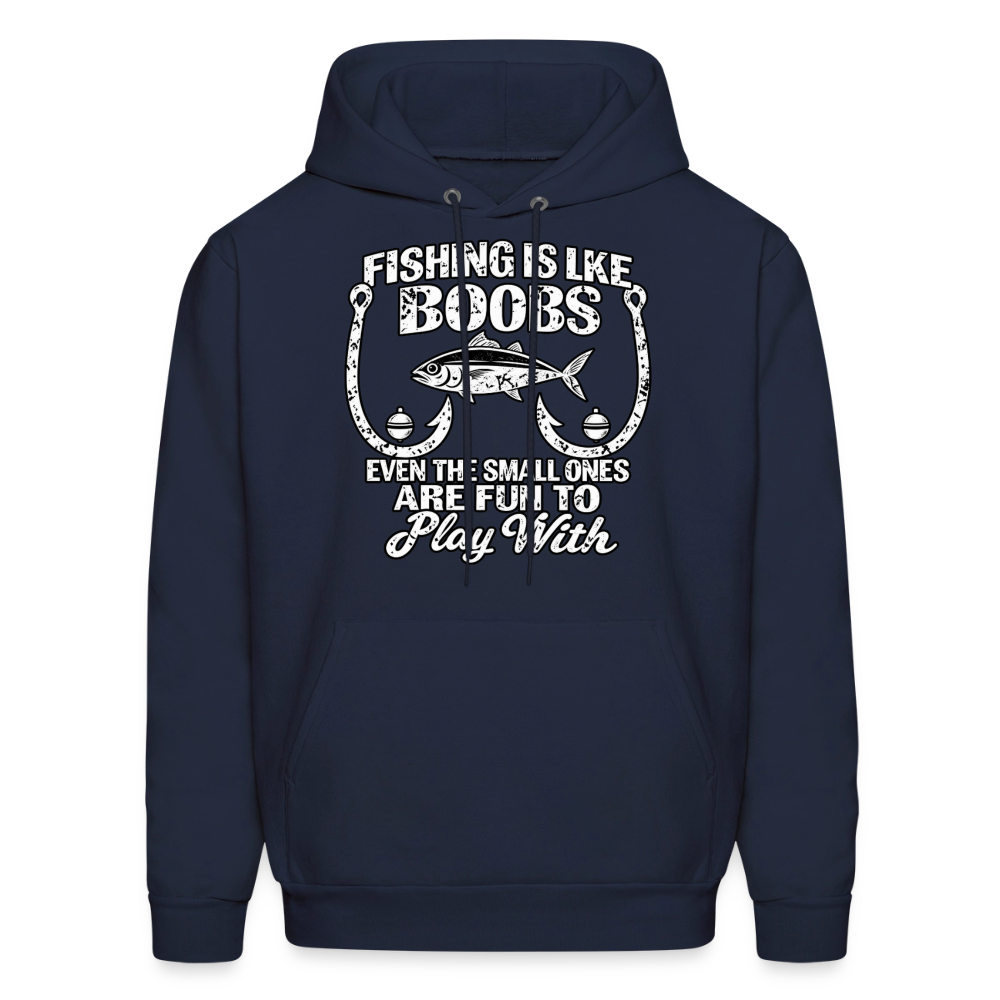 Fishing Is Like Boobs Hoodie Color: Navy