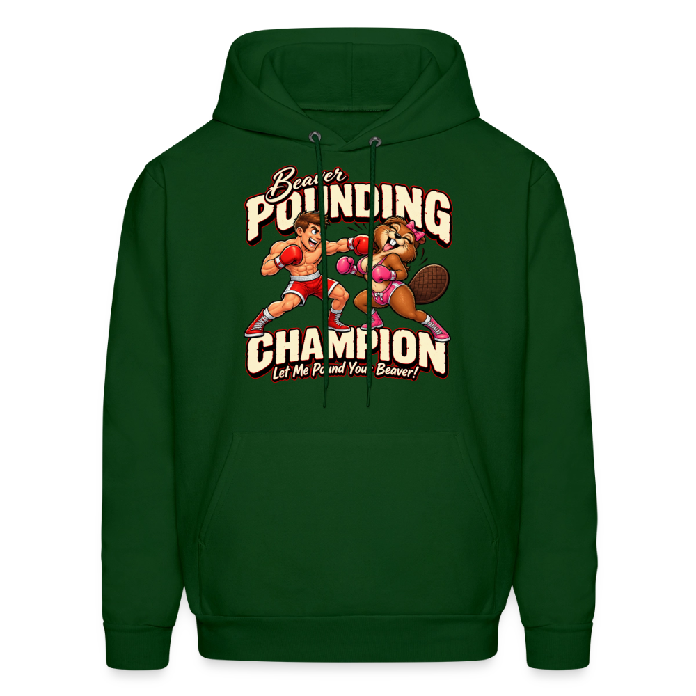 Beaver Pounding Champion Hoodie - forest green