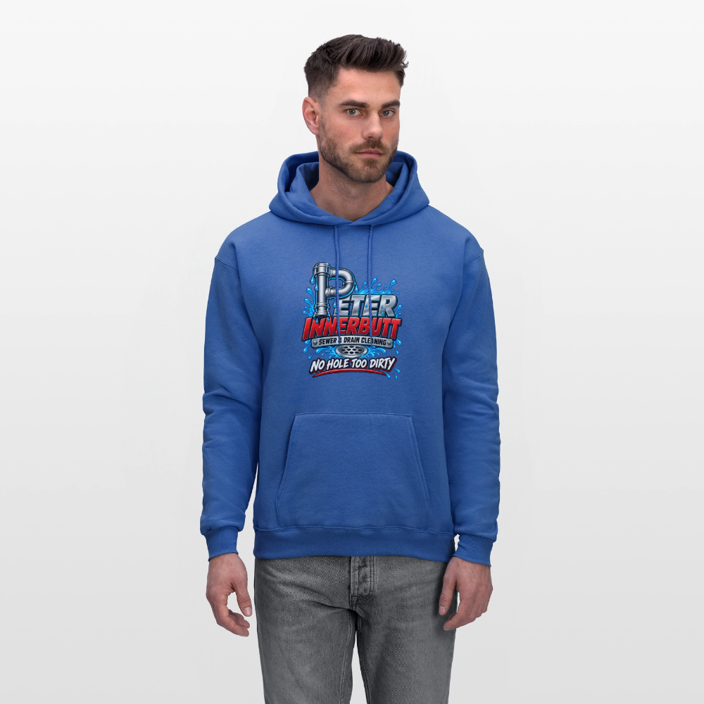 Peter Innerbutt No Hole Too Dirty Funny Adult Humor Hoodie Color: Heather Gray