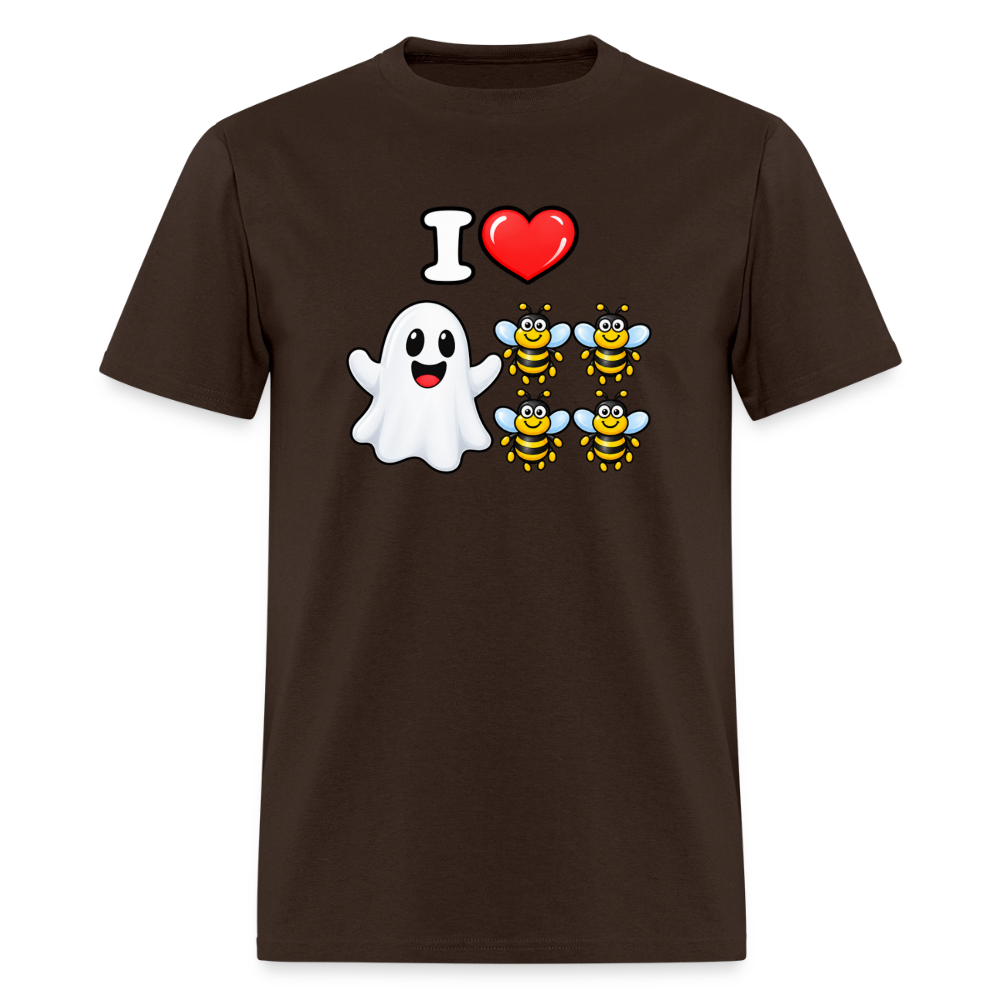 I Heart Boo Bees Funny Halloween T-Shirt Color: Brown