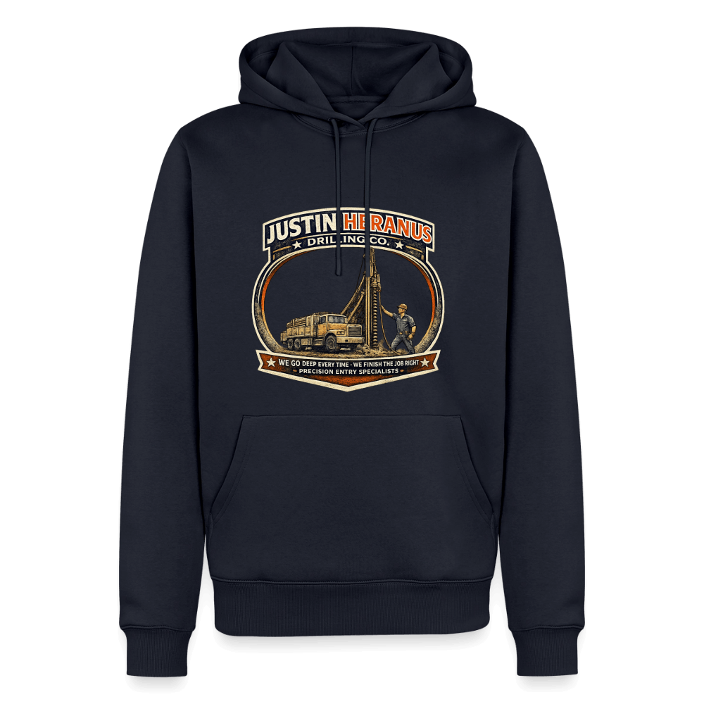 Justin Heranus Drilling Company Premium Hoodie Color: Navy